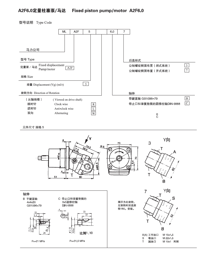 A2F6.0定量柱塞馬達